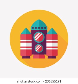 Spaceship flat icon with long shadow,eps10