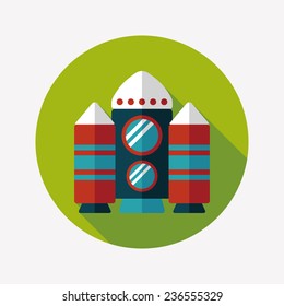 Spaceship flat icon with long shadow,eps10