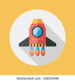 Spaceship flat icon with long shadow,eps10