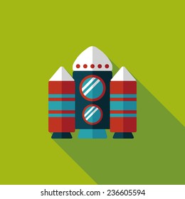 Spaceship flat icon with long shadow,eps10