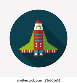 Spaceship flat icon with long shadow,eps10