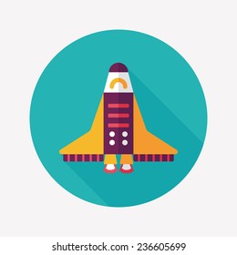 Spaceship flat icon with long shadow,eps10