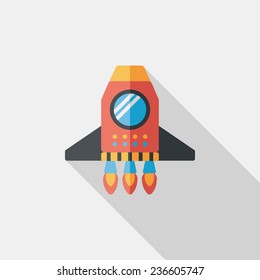 Spaceship flat icon with long shadow,eps10