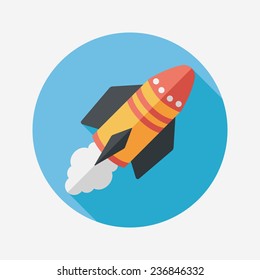 Spaceship flat icon with long shadow,eps10