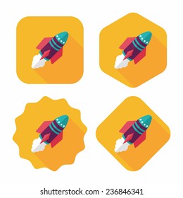 Spaceship flat icon with long shadow,eps10