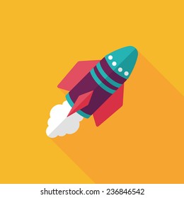 Spaceship flat icon with long shadow,eps10
