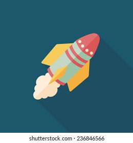 Spaceship flat icon with long shadow,eps10