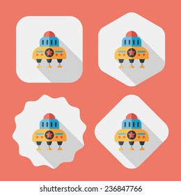Spaceship flat icon with long shadow,eps10