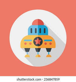 Spaceship flat icon with long shadow,eps10