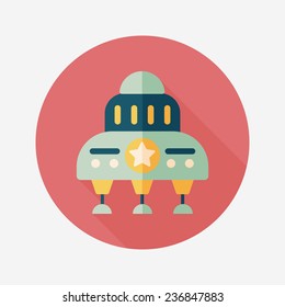 Spaceship flat icon with long shadow,eps10