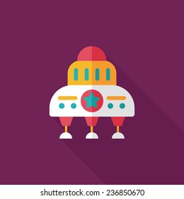 Spaceship flat icon with long shadow,eps10