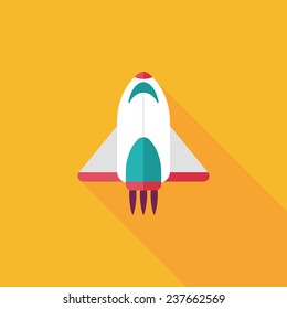 Spaceship flat icon with long shadow,eps10