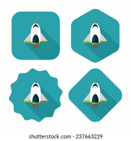 Spaceship flat icon with long shadow,eps10