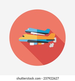 Spaceship flat icon with long shadow,eps10
