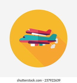 Spaceship flat icon with long shadow,eps10