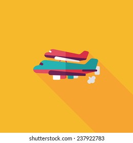 Spaceship flat icon with long shadow,eps10