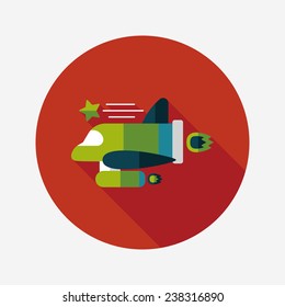 Spaceship flat icon with long shadow,eps10