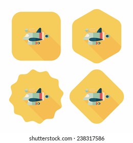 Spaceship flat icon with long shadow,eps10