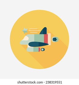 Spaceship flat icon with long shadow,eps10