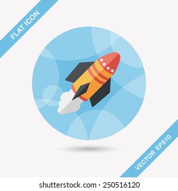Spaceship flat icon with long shadow,eps10