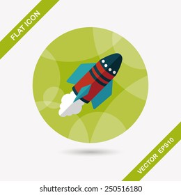 Spaceship flat icon with long shadow,eps10