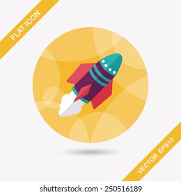 Spaceship flat icon with long shadow,eps10