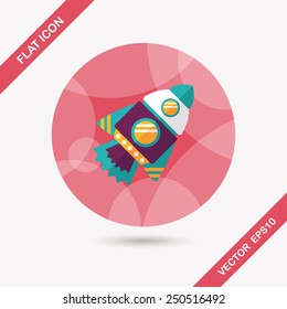 Spaceship flat icon with long shadow,eps10