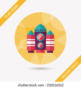 Spaceship flat icon with long shadow,eps10