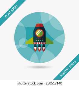 Spaceship flat icon with long shadow,eps10
