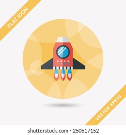 Spaceship flat icon with long shadow,eps10