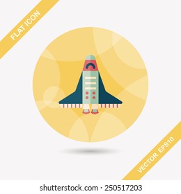 Spaceship flat icon with long shadow,eps10