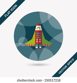Spaceship flat icon with long shadow,eps10