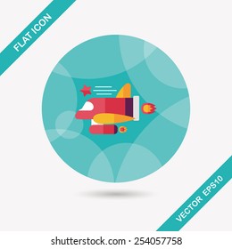Spaceship flat icon with long shadow,eps10