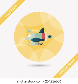 Spaceship flat icon with long shadow,eps10