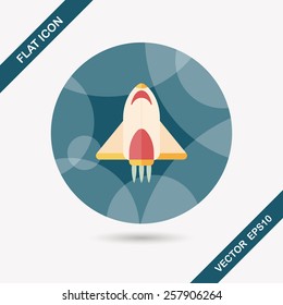 Spaceship flat icon with long shadow,eps10
