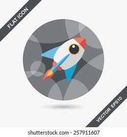 Spaceship flat icon with long shadow,eps10