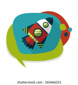 Spaceship flat icon with long shadow,eps10