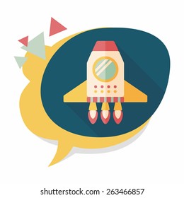Spaceship flat icon with long shadow,eps10