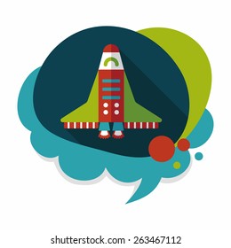 Spaceship flat icon with long shadow,eps10