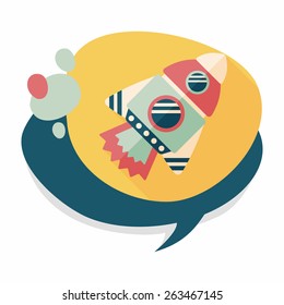 Spaceship flat icon with long shadow,eps10