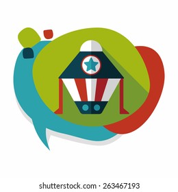 Spaceship flat icon with long shadow,eps10