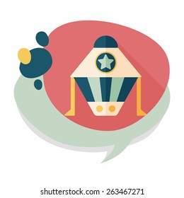 Spaceship flat icon with long shadow,eps10