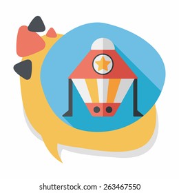 Spaceship flat icon with long shadow,eps10