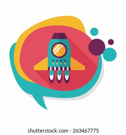 Spaceship flat icon with long shadow,eps10