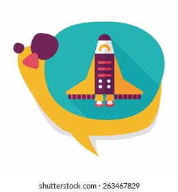 Spaceship flat icon with long shadow,eps10