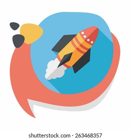 Spaceship flat icon with long shadow,eps10