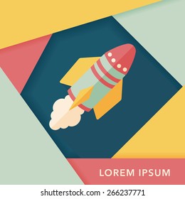 Spaceship flat icon with long shadow,eps10