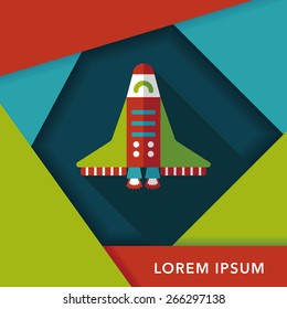 Spaceship flat icon with long shadow,eps10