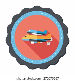 Spaceship flat icon with long shadow,eps10