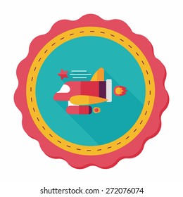 Spaceship flat icon with long shadow,eps10